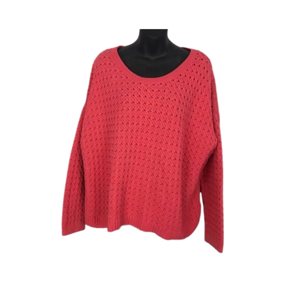 Old Navy Coral‎ Open Knit Sweater Lightweight Pullover Casual Everyday Size XXL